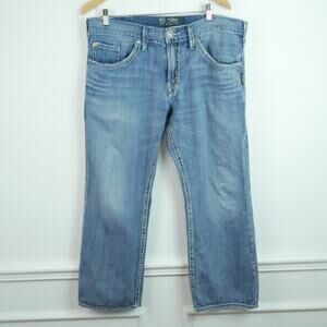 Silver Jeans Mens 36 x 30 Blue Zac Straight Pants Denim Western Casual Denim